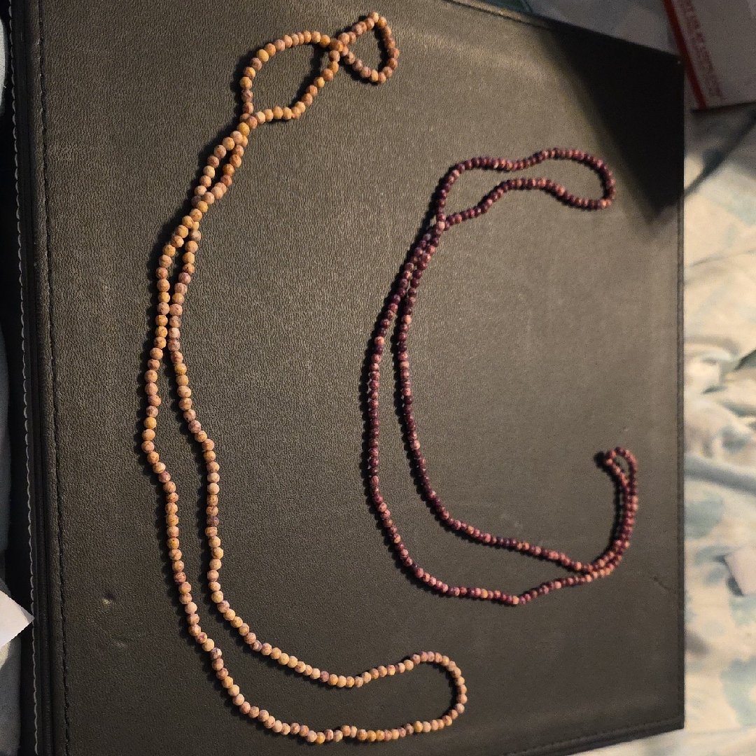 Beaded Necklace Set - Pink And Purple